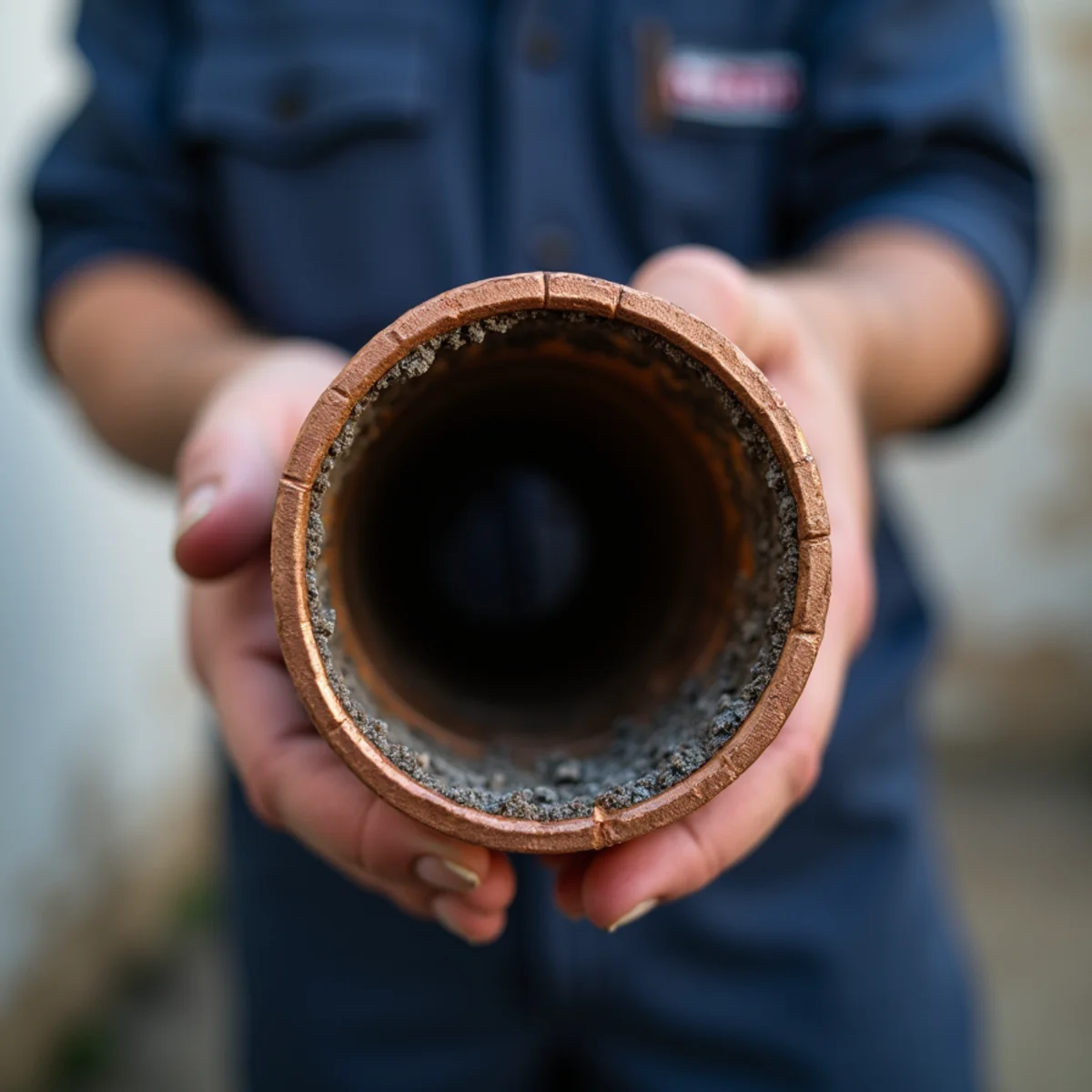 Section of copper pipe with pinhole corrosion removed from a Whittier, CA home