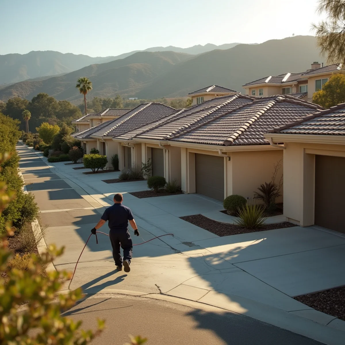 Master-planned 1990s two-story homes on hillside pads in Diamond Bar, CA