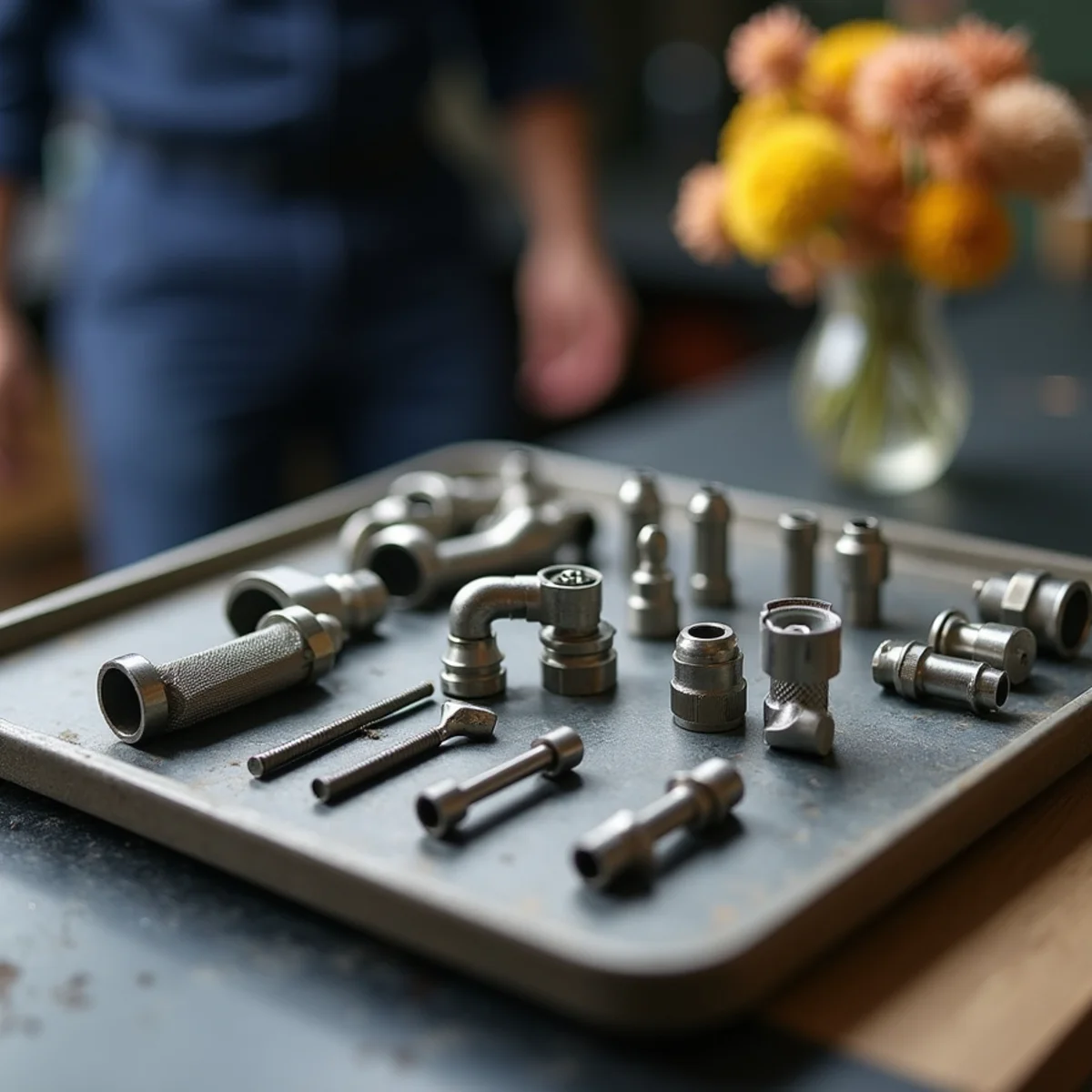 Tray of replacement angle stops