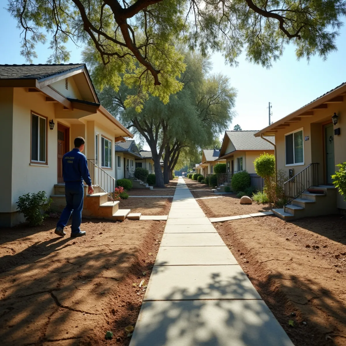 Older post-war homes near the Whittier border in Northwest Pico Rivera, CA