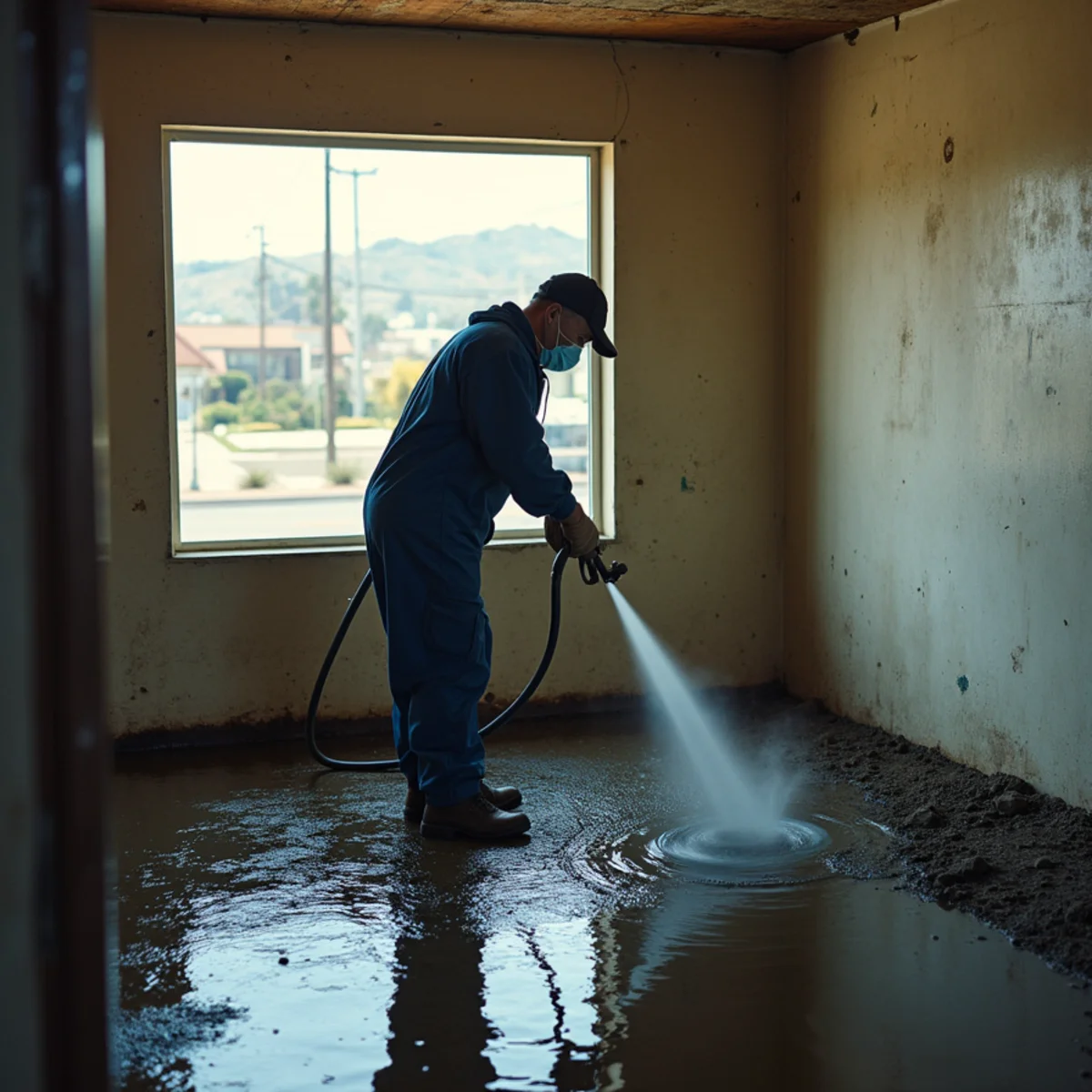 Water damage restoration at a 1950s home in a residential pocket of Santa Fe Springs, CA
