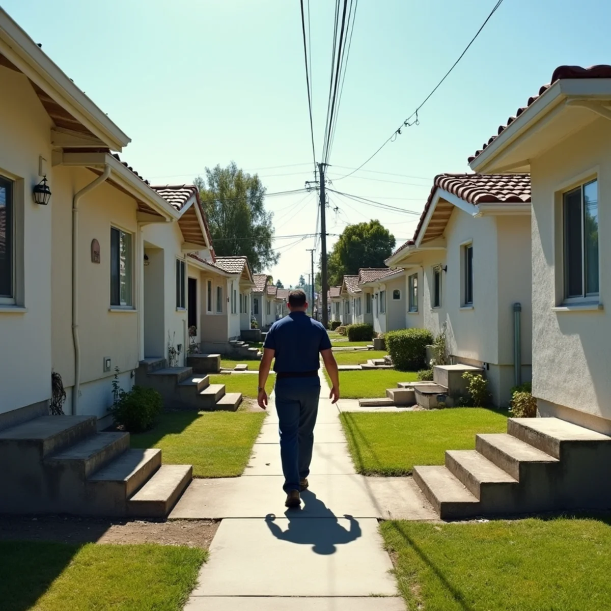 Modest 1950s working-class slab homes near Michigan Avenue in Whittier, CA