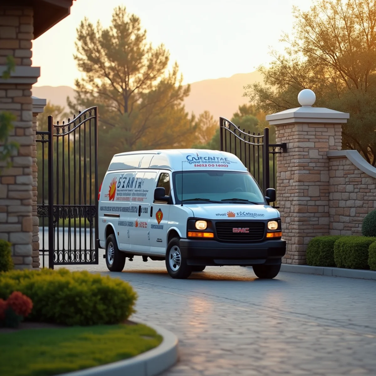 Water damage restoration crew at a home in the Murphy Ranch gated community, Whittier, CA